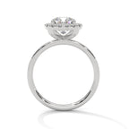 Cushion Cut Halo Diamond Solitaire Engagement Ring