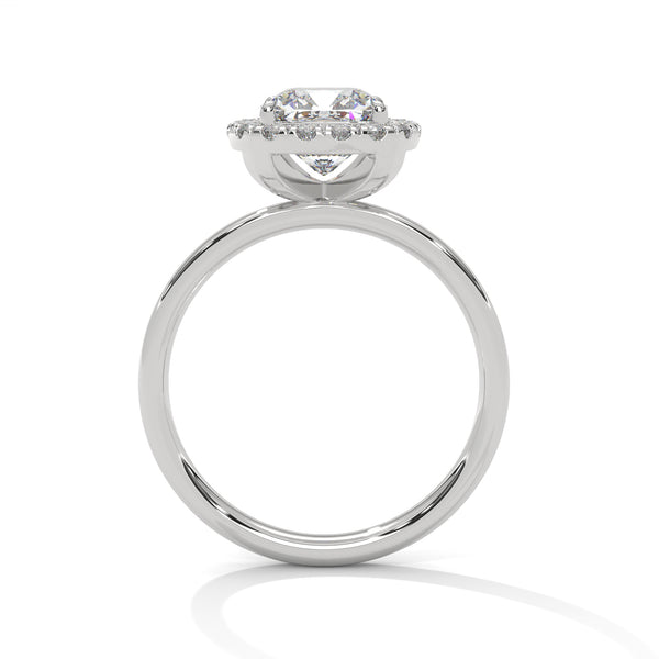 Halo  Cushion Cut Lab Diamond Engagement Ring
