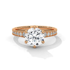2 Carat Round Cut Lab Diamond Solitaire Accent Ring