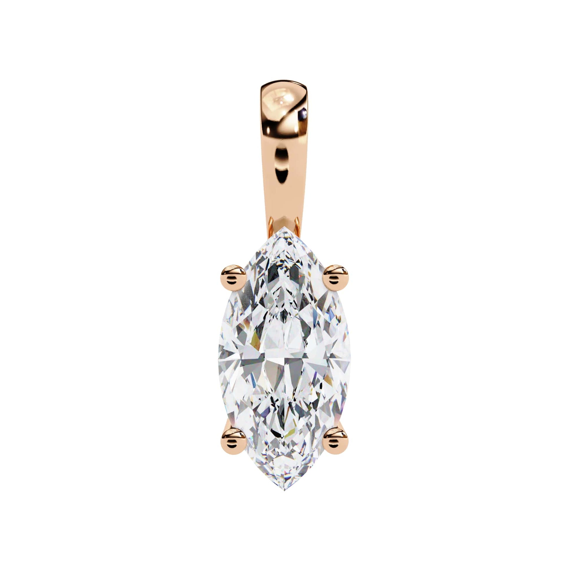 Marquise Lab Diamond Solitaire Pendant