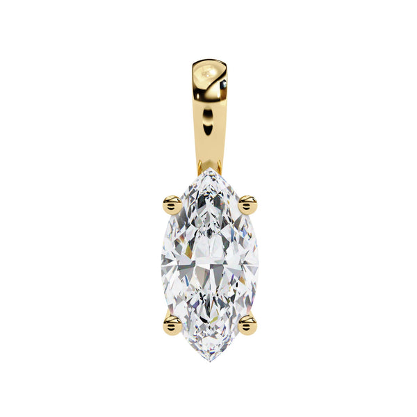Marquise Lab Diamond Solitaire Pendant