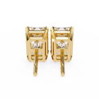 Emerald Cut Stud with V Prong Setting