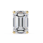 Emerald Cut Stud with V Prong Setting