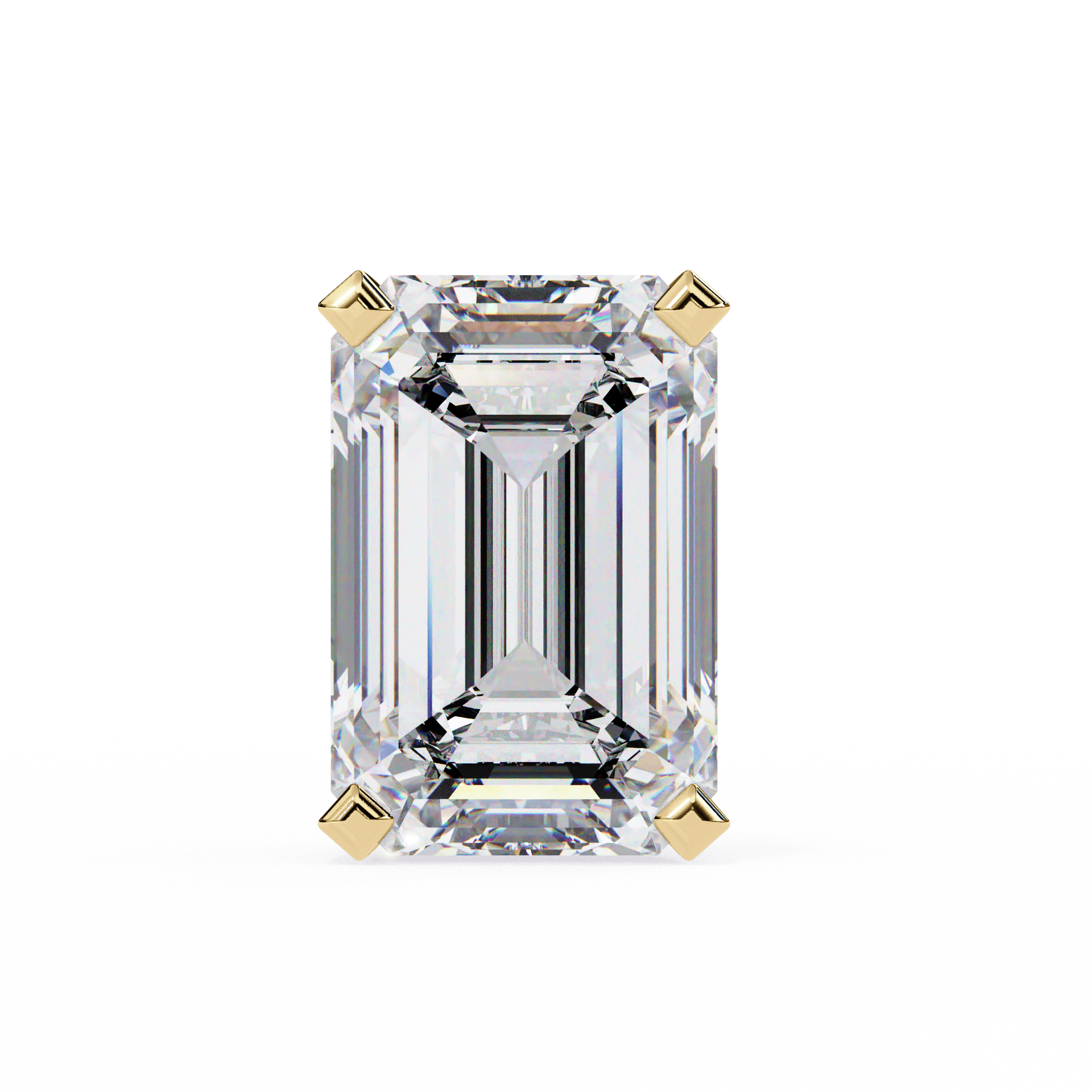 Lab Grown Emerald Cut Stud Earrings with V Prong