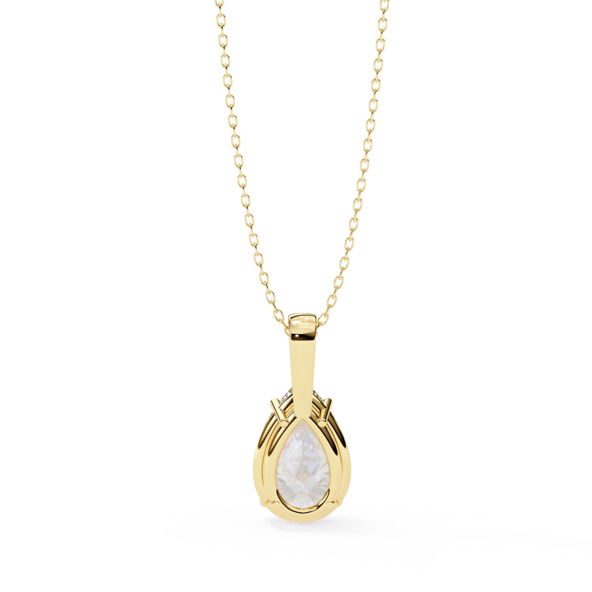 Pear Shaped Lab Diamond Solitaire Pendant