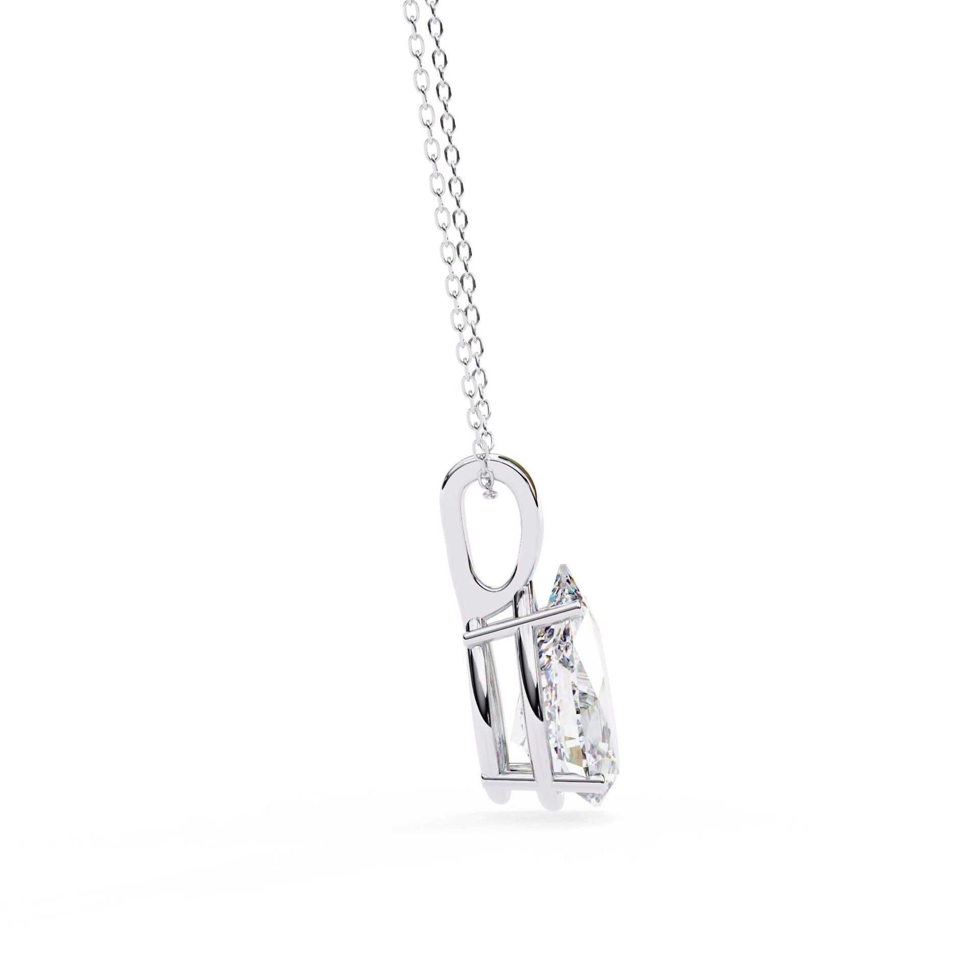 Pear Shaped Lab Diamond Solitaire Pendant