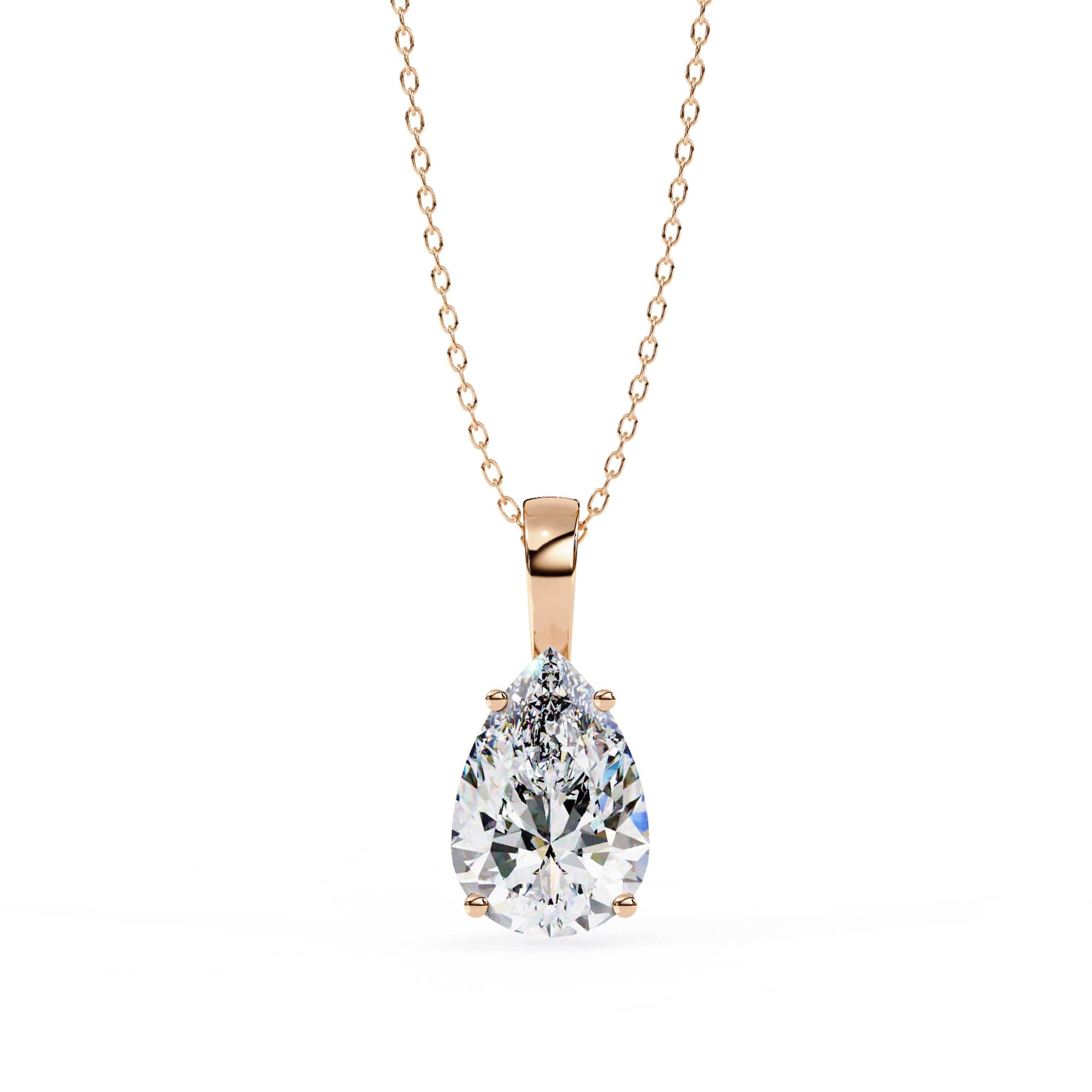 Pear Shaped Lab Diamond Solitaire Pendant