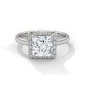 Princess Cut Lab Diamond 2 Carat Halo Engagement Ring