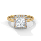 2 Carat Princess Diamond Halo Engagement Ring