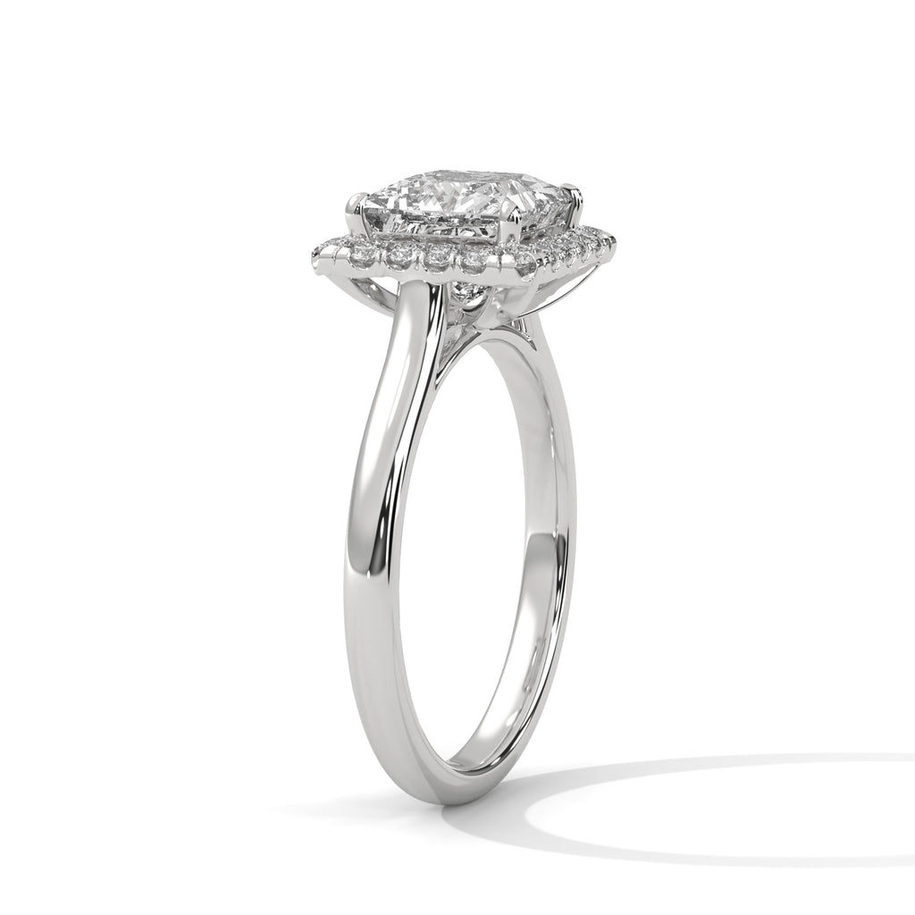 2 Carat Princess Diamond Halo Engagement Ring