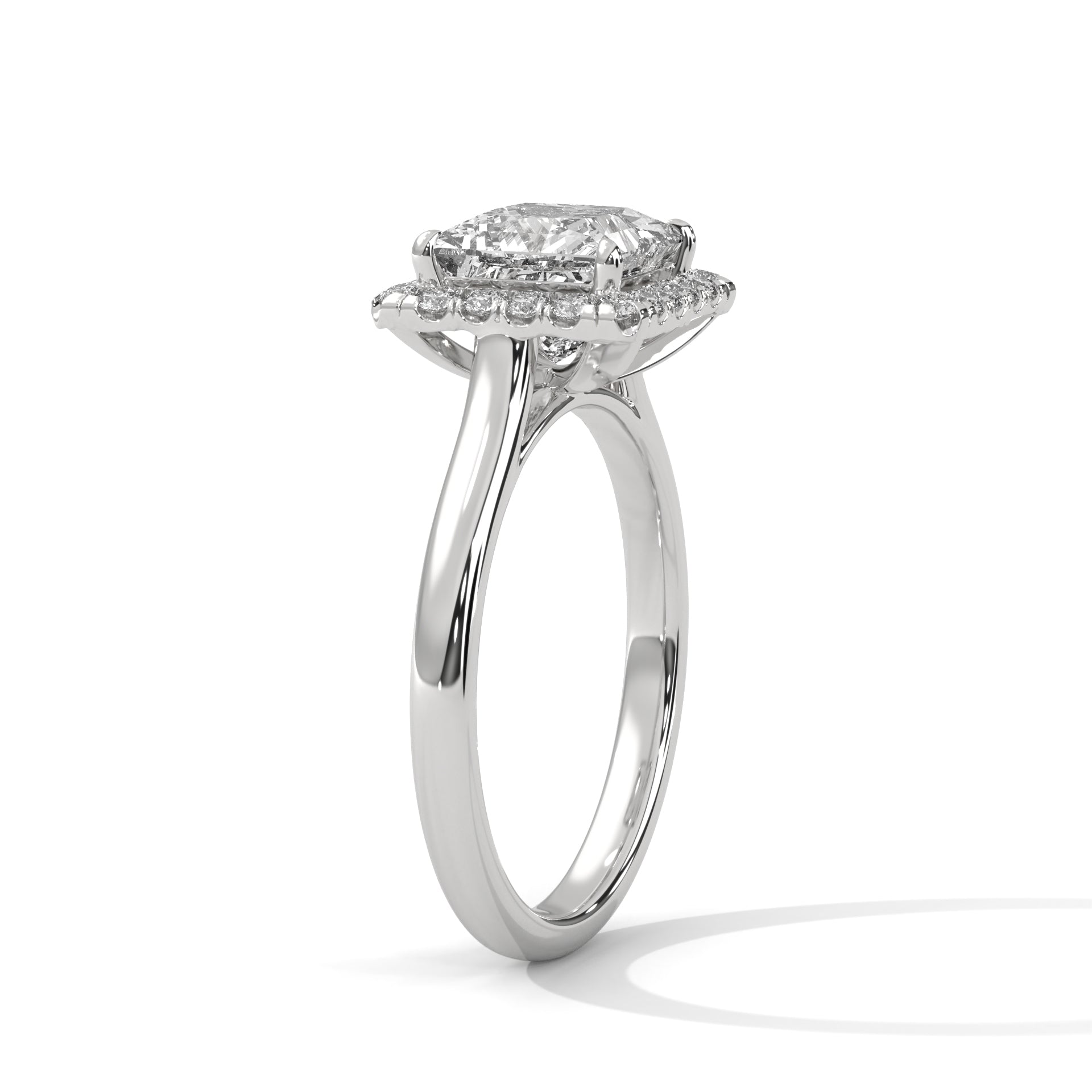 2 Carat Princess Diamond Halo Engagement Ring