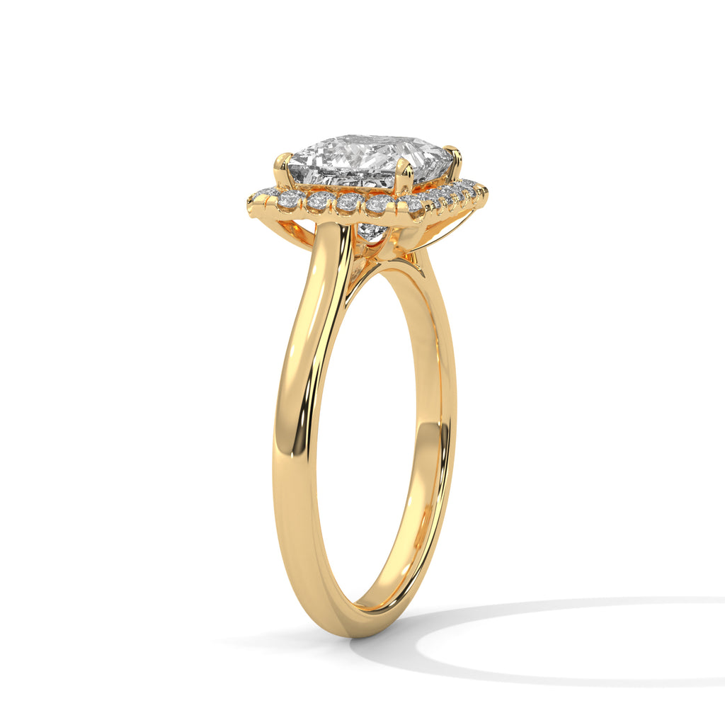 2 Carat Princess Diamond Halo Engagement Ring