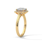 2 Carat Princess Diamond Halo Engagement Ring