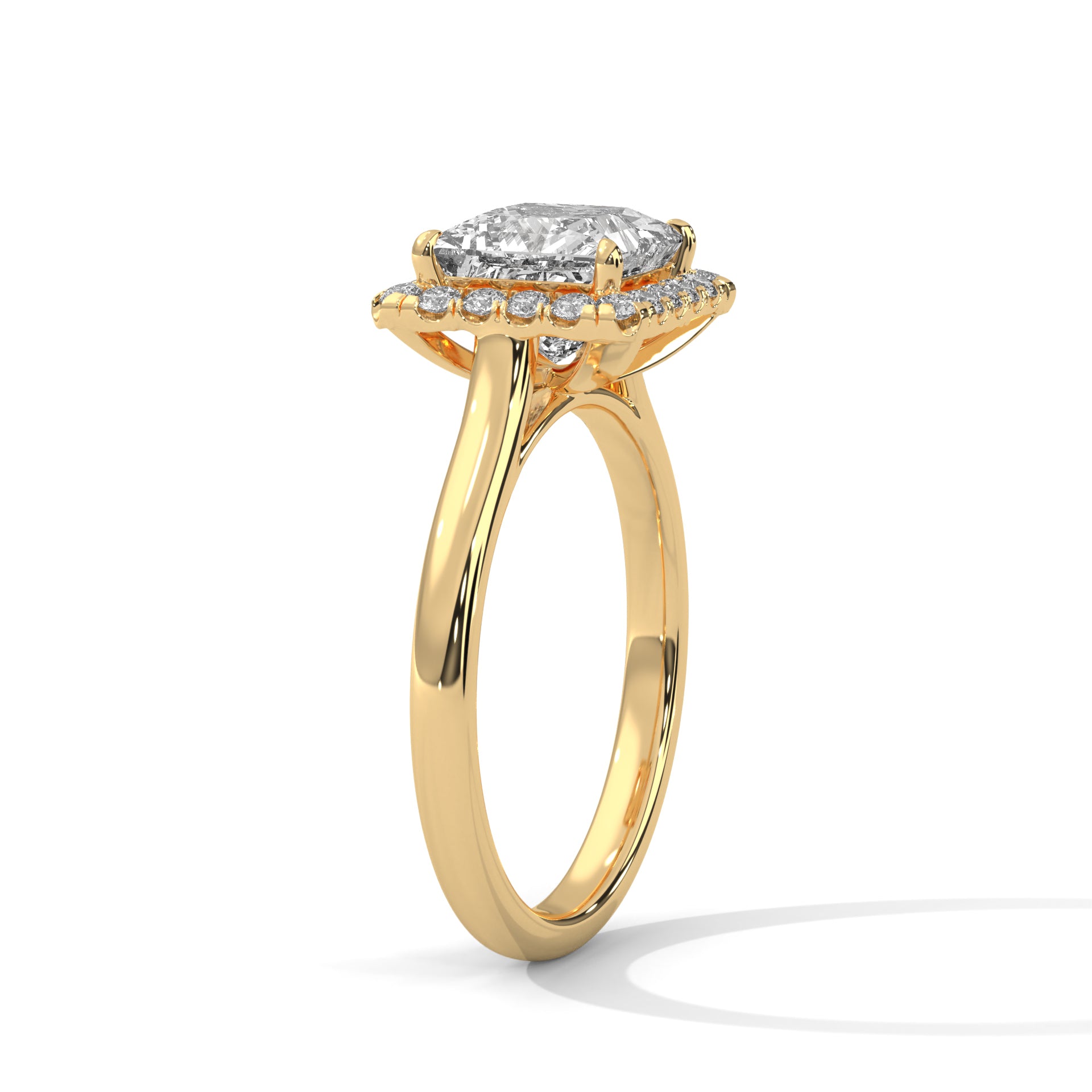 2 Carat Princess Diamond Halo Engagement Ring