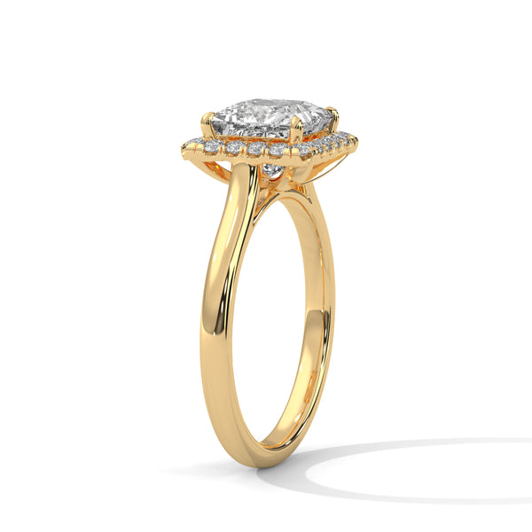 2 Carat Princess Diamond Halo Engagement Ring