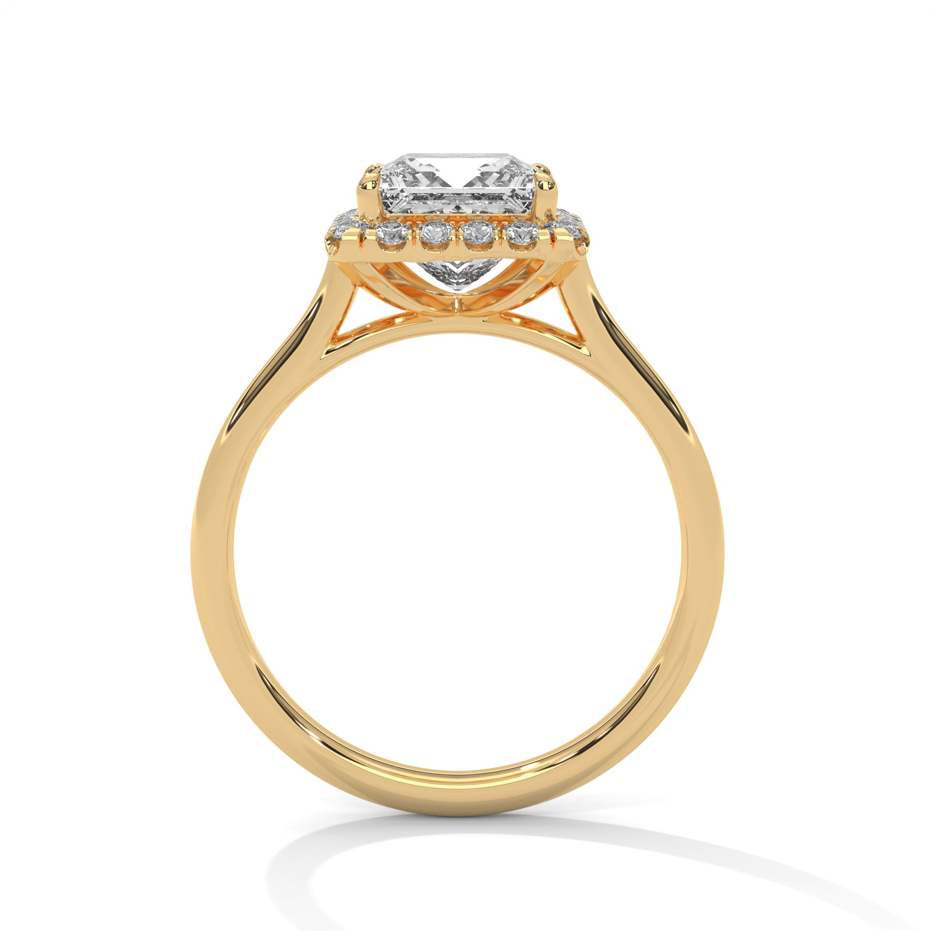 2 Carat Princess Diamond Halo Engagement Ring