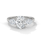 Oval And Pear Cut Lab Diamond Three Stone Ring