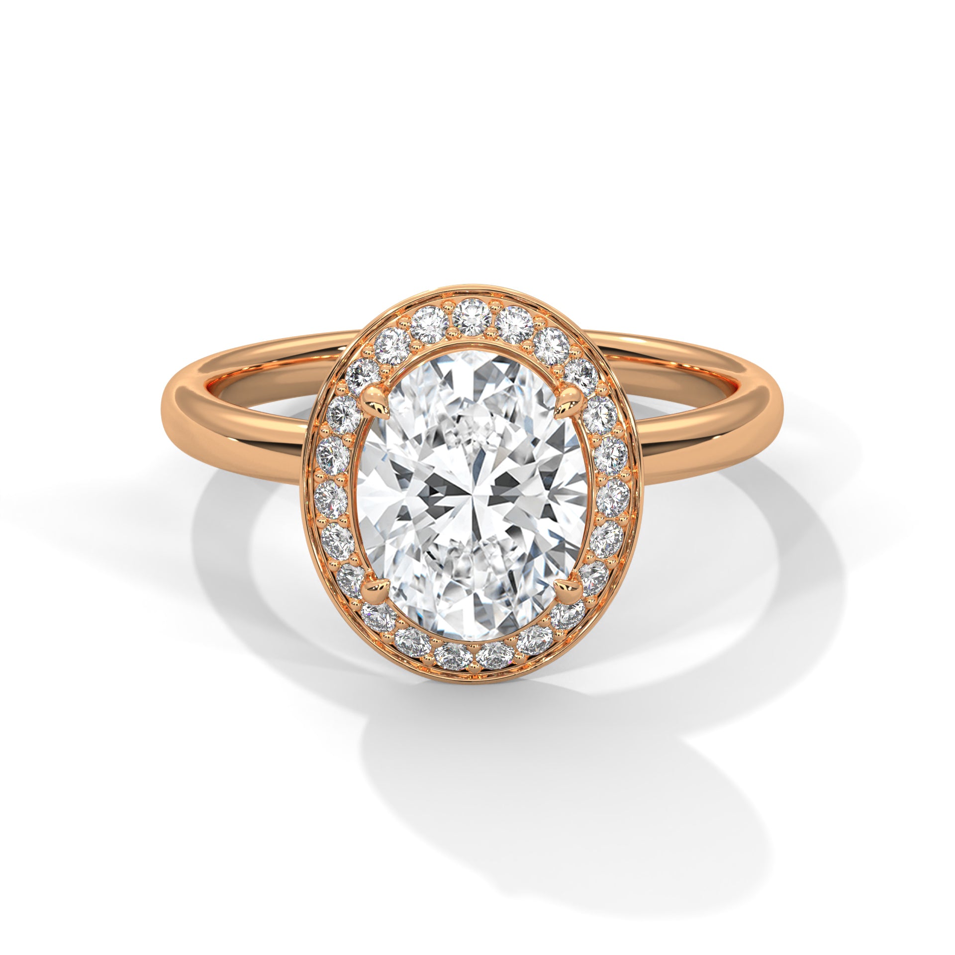 Oval Cut Lab Diamond Halo Ring