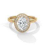Oval Cut Lab Diamond Halo Solitiare Ring