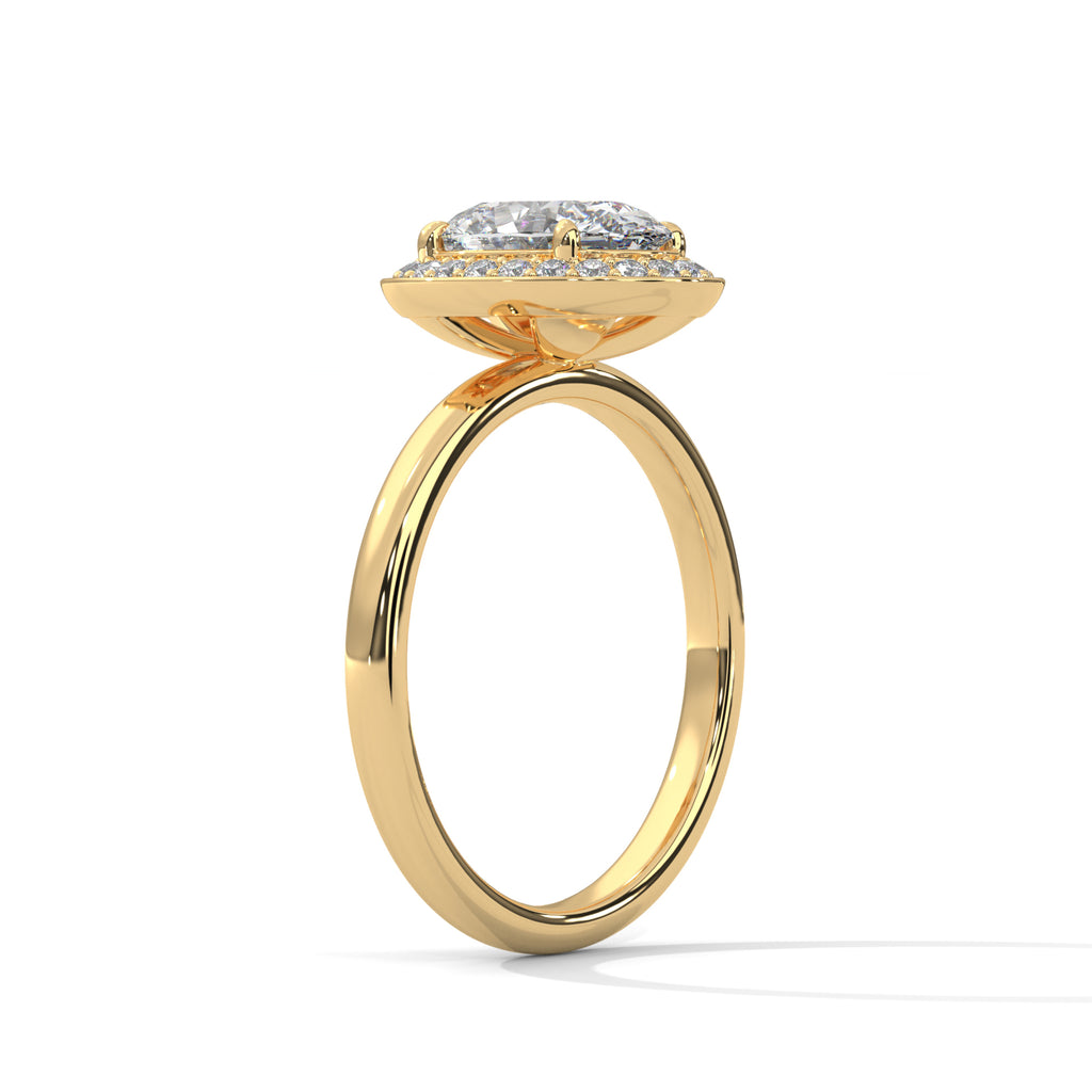 Oval Cut Lab Diamond Halo Solitiare Ring