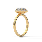Oval Cut Lab Diamond Halo Solitiare Ring