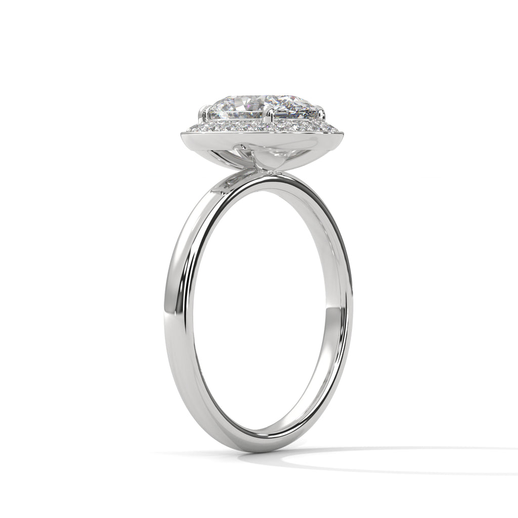 Oval Cut Lab Diamond Halo Solitiare Ring