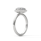 Oval Cut Lab Diamond Halo Solitiare Ring