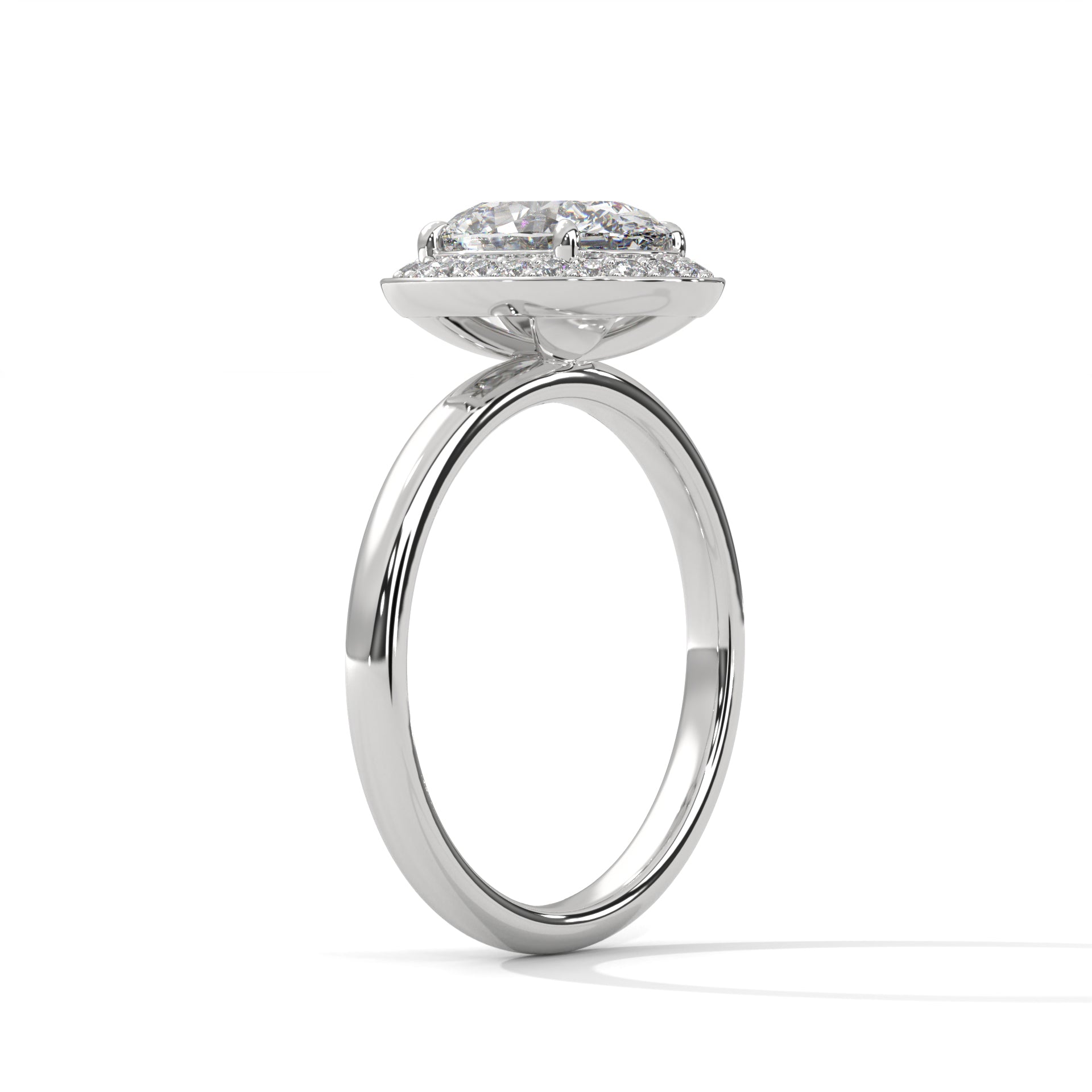 Oval Cut Lab Diamond Halo Solitiare Ring