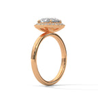 Oval Cut Lab Diamond Halo Solitiare Ring