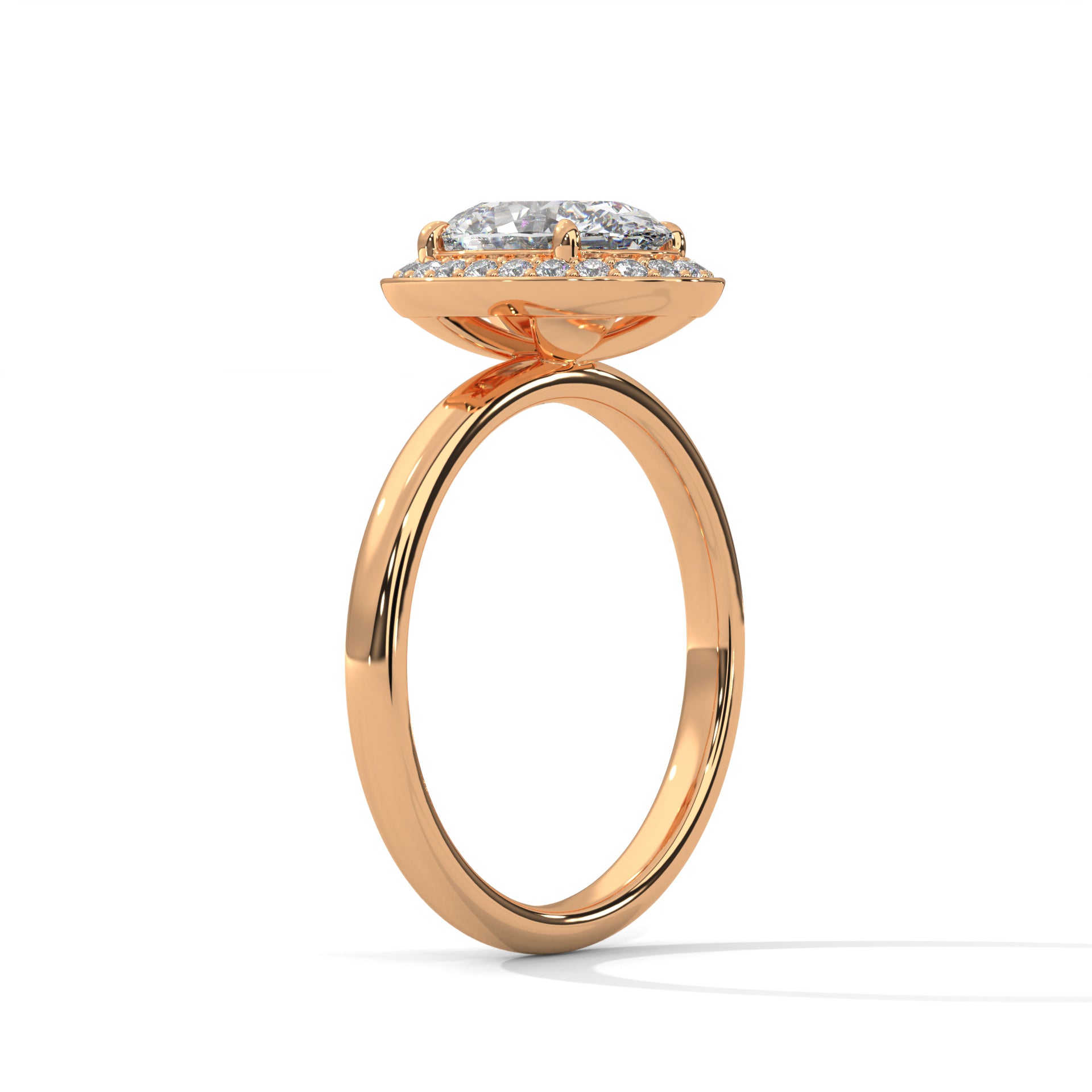 Oval Cut Lab Diamond Halo Ring