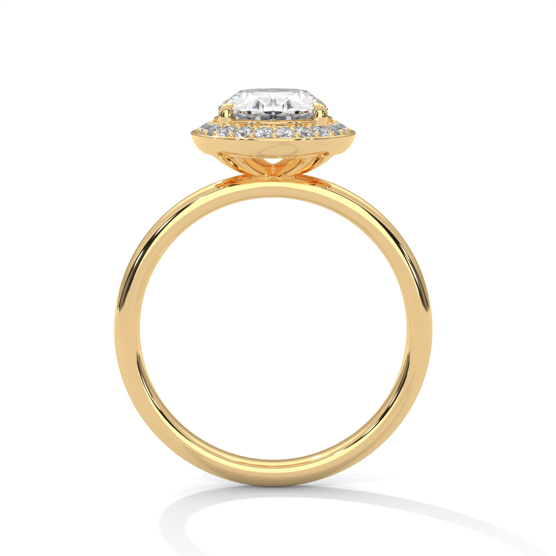 Oval Cut Lab Diamond Halo Ring