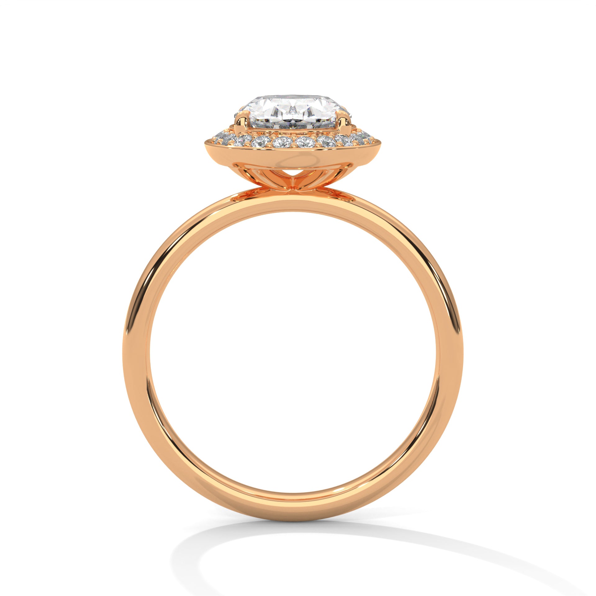 Oval Cut Lab Diamond Halo Ring