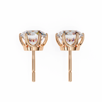 Round Diamond Stud Earrings 6-Prong Basket Setting