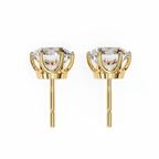 Round Diamond Stud Earrings 6-Prong Basket Setting