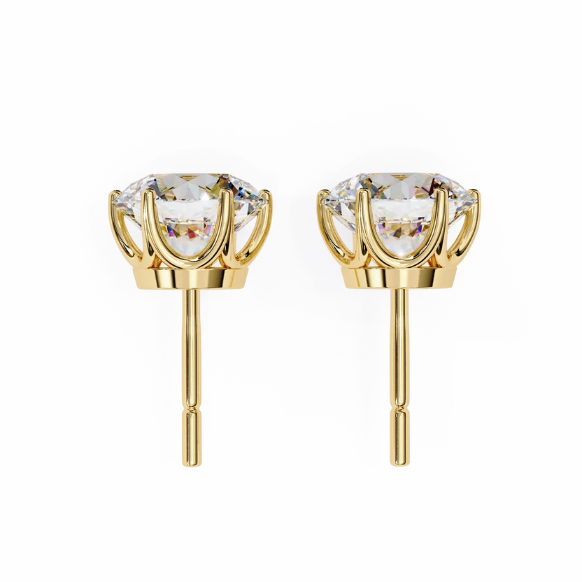 1 CT Round Lab-Grown Diamond Complimentary Stud Earrings