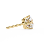 Round Diamond Stud Earrings 6-Prong Basket Setting