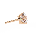 Round Diamond Stud Earrings 6-Prong Basket Setting