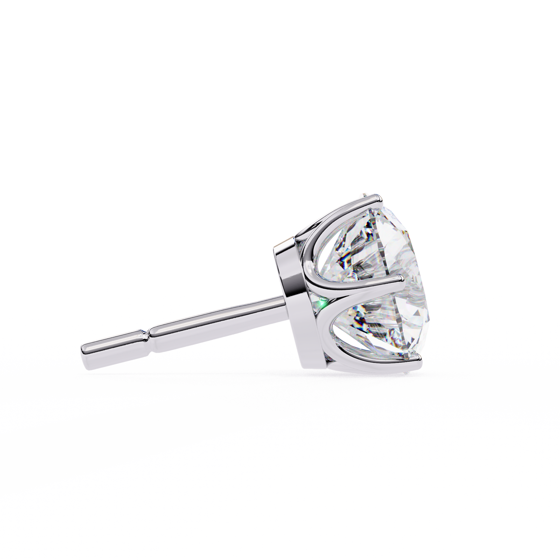 Yellow Gold Round Lab Diamond Stud Earrings