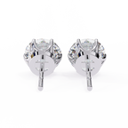 Round Diamond Stud Earrings 6-Prong Basket Setting