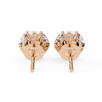 Round Diamond Stud Earrings 6-Prong Basket Setting