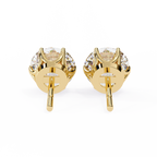 Round Diamond Stud Earrings 6-Prong Basket Setting