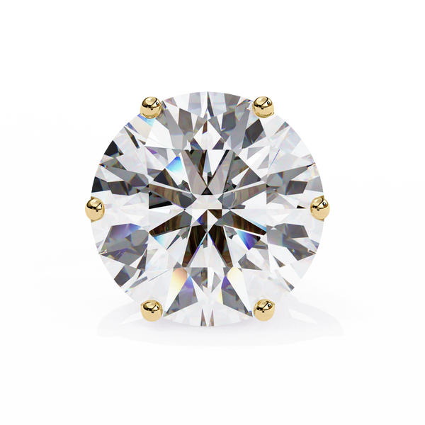 Yellow Gold Round Lab Diamond Stud Earrings