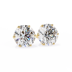 Round Diamond Stud Earrings 6-Prong Basket Setting