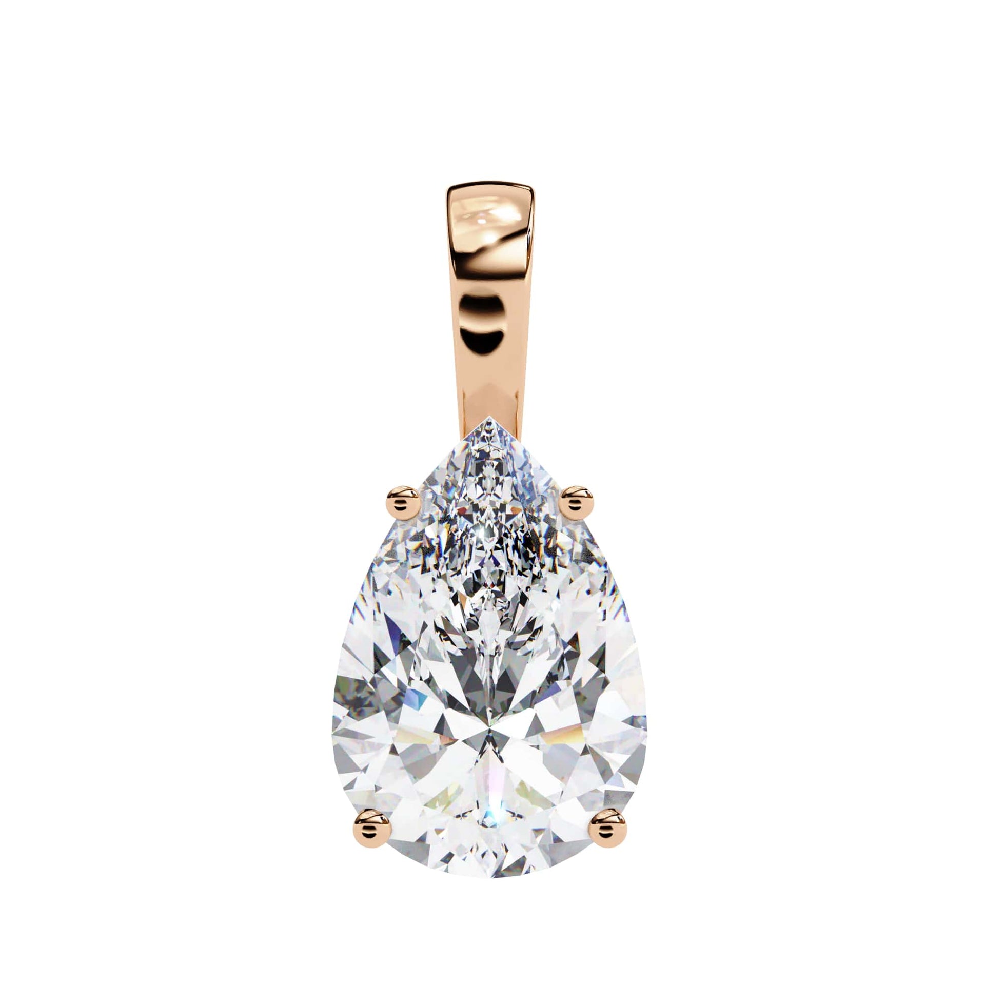 Pear Shaped Lab Diamond Solitaire Pendant