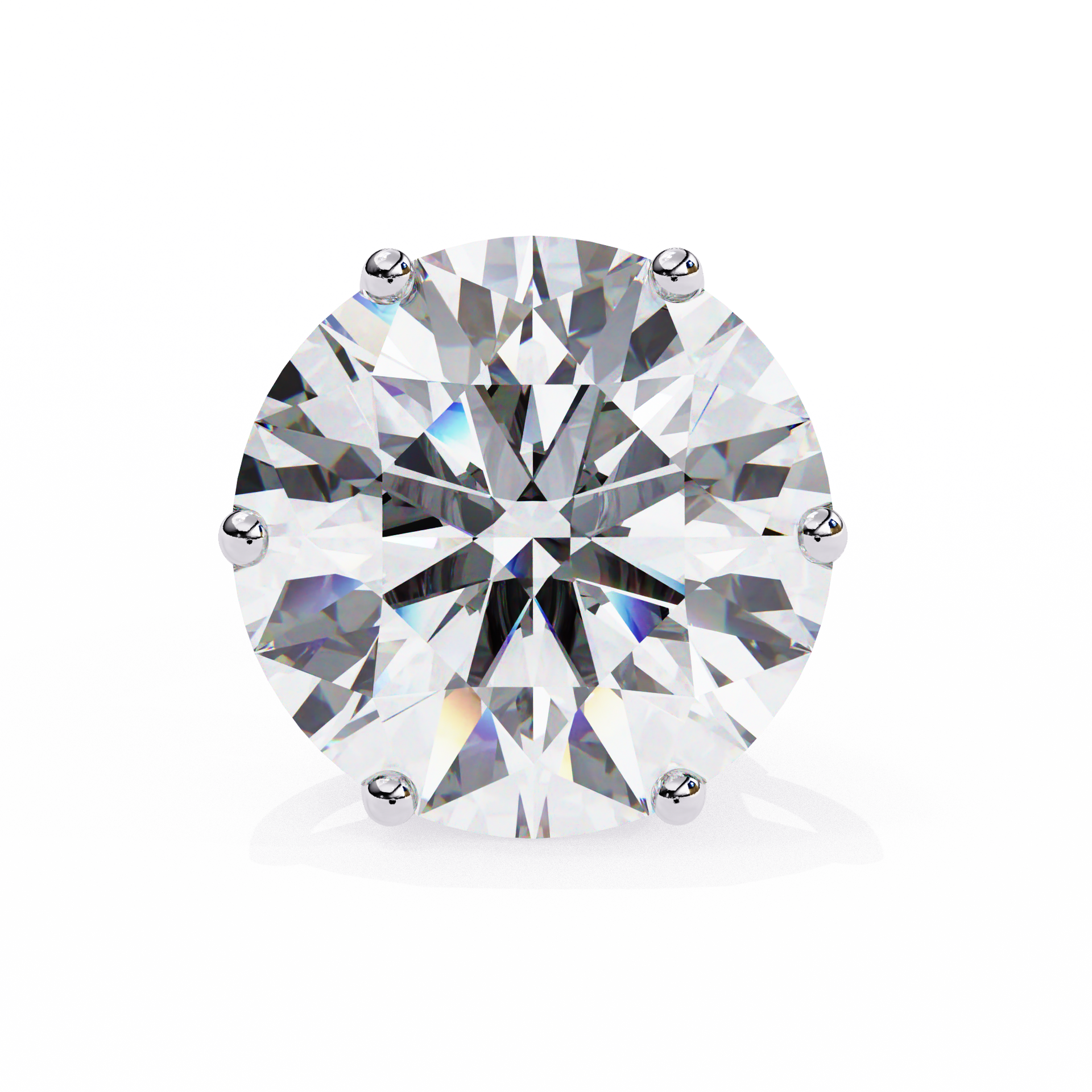 Yellow Gold Round Lab Diamond Stud Earrings