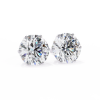 Yellow Gold Round Lab Diamond Stud Earrings