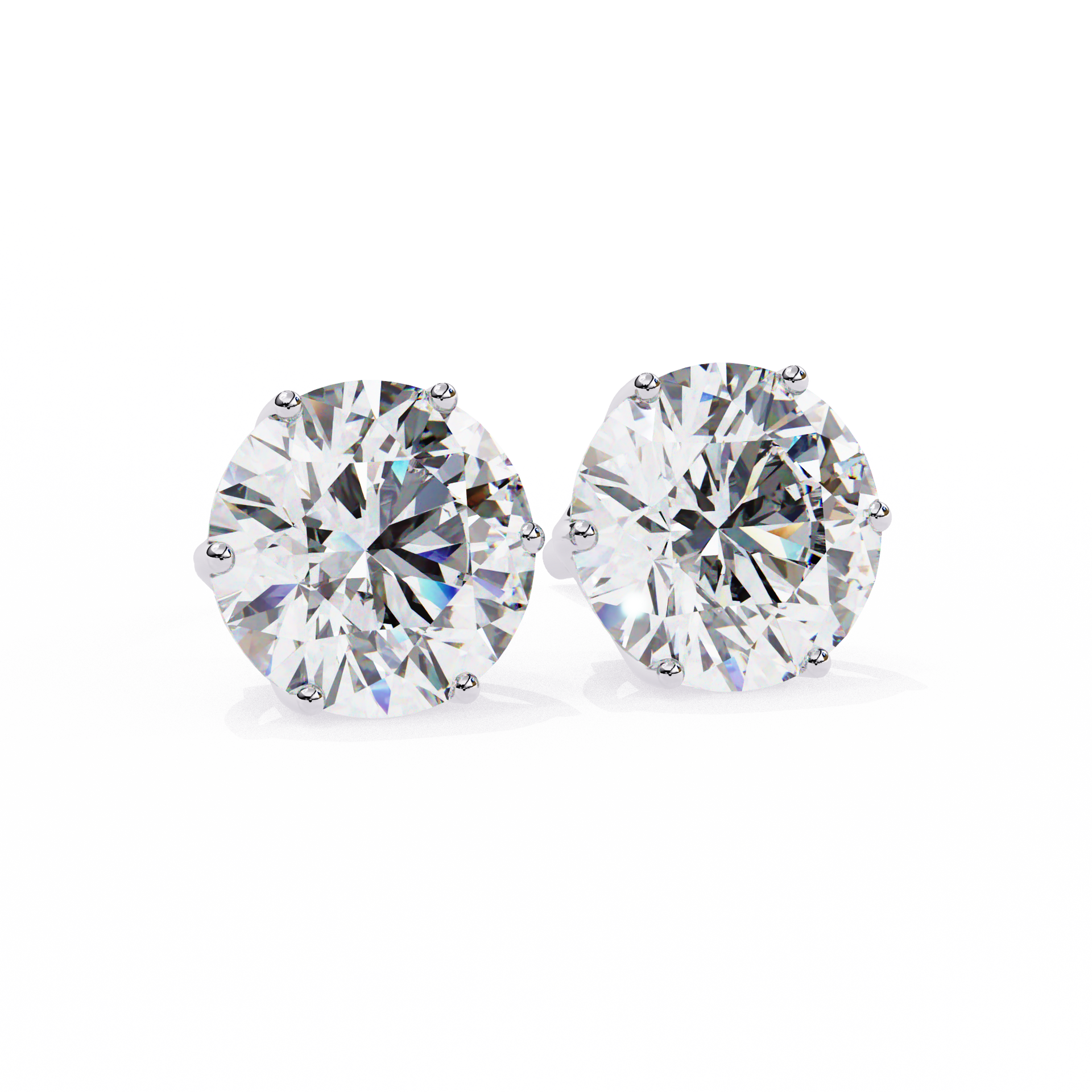 Yellow Gold Round Lab Diamond Stud Earrings