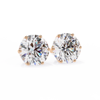 Yellow Gold Round Lab Diamond Stud Earrings