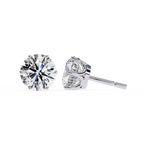 Round Diamond Stud Earrings 6-Prong Basket Setting