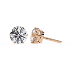 Round Diamond Stud Earrings 6-Prong Basket Setting